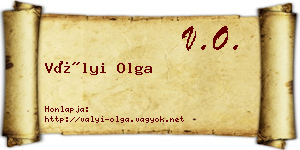 Vályi Olga névjegykártya